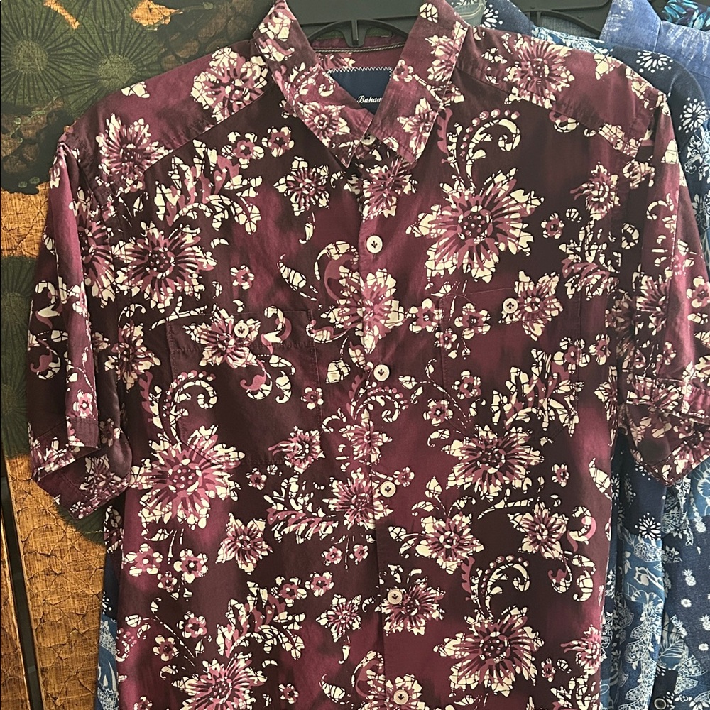 Tommy Bahama Burgundy Floral Shirt